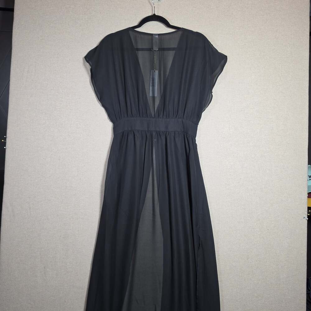 Wolfe & Whistle Open Front Maxi Dress Duster Womens 8 Deep V Tropical Maxi Fairy - Picture 13 of 16